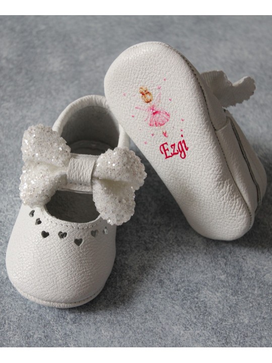 Beyaz Shine İsimli Bebek Ayakkabısı